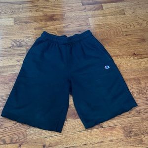 Men’s Champion Sweatpants Shorts Black Medium EUC shorter length